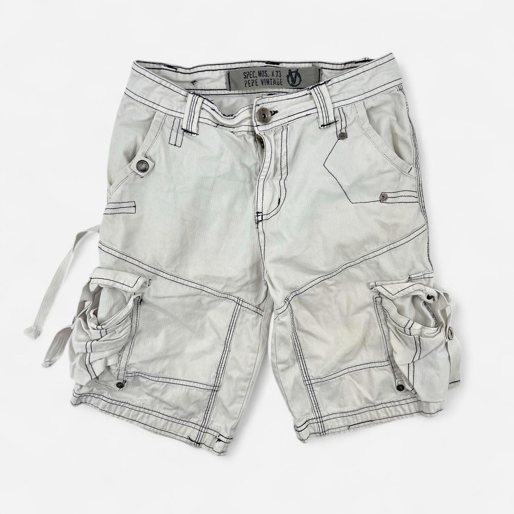 Vintage Y2K Women's Grunge Cargo Shorts Euro 10 M Cyber Goth Alt Punk Skate Rave